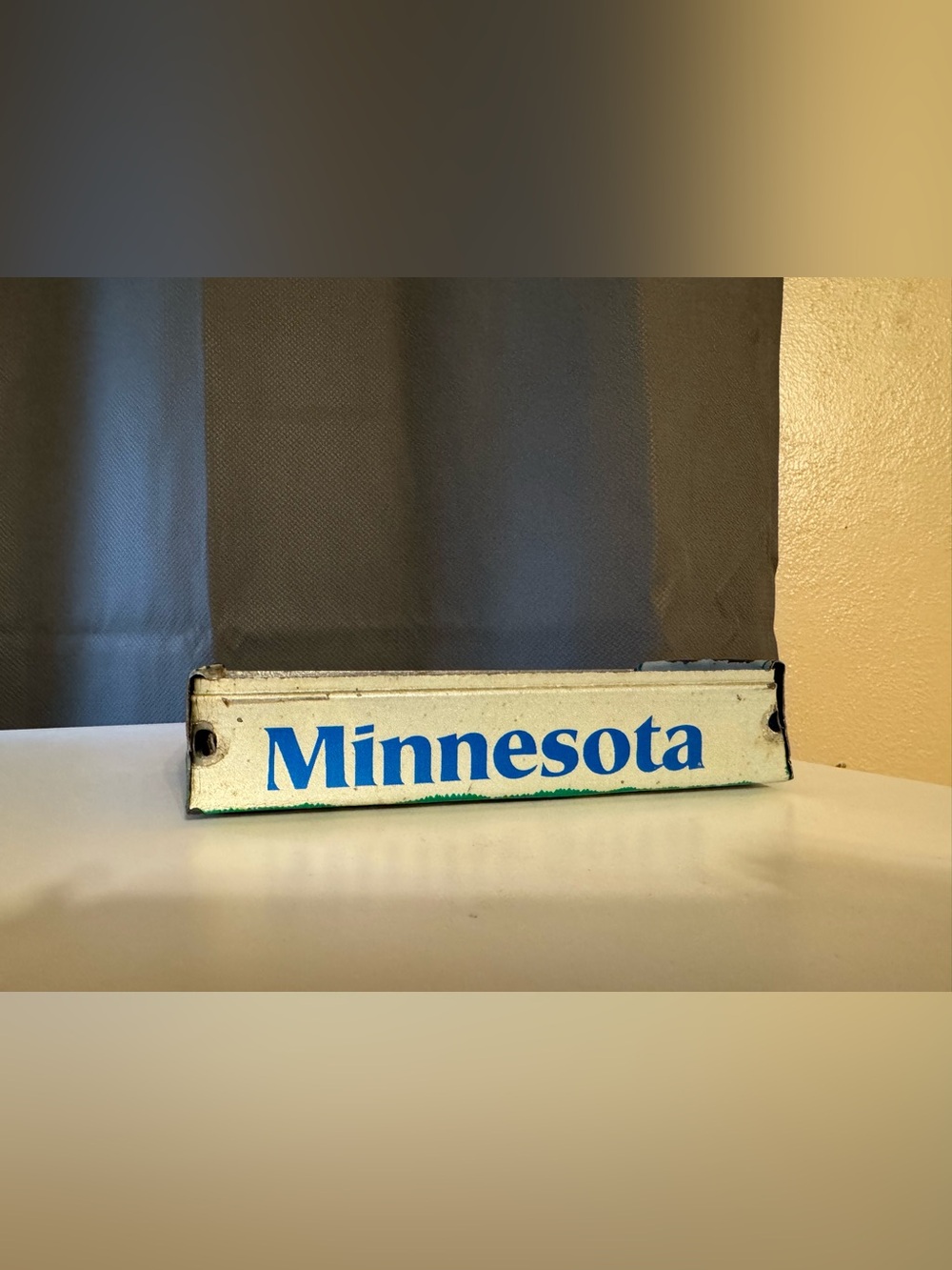 Minnesota Sign with Blue Lettering